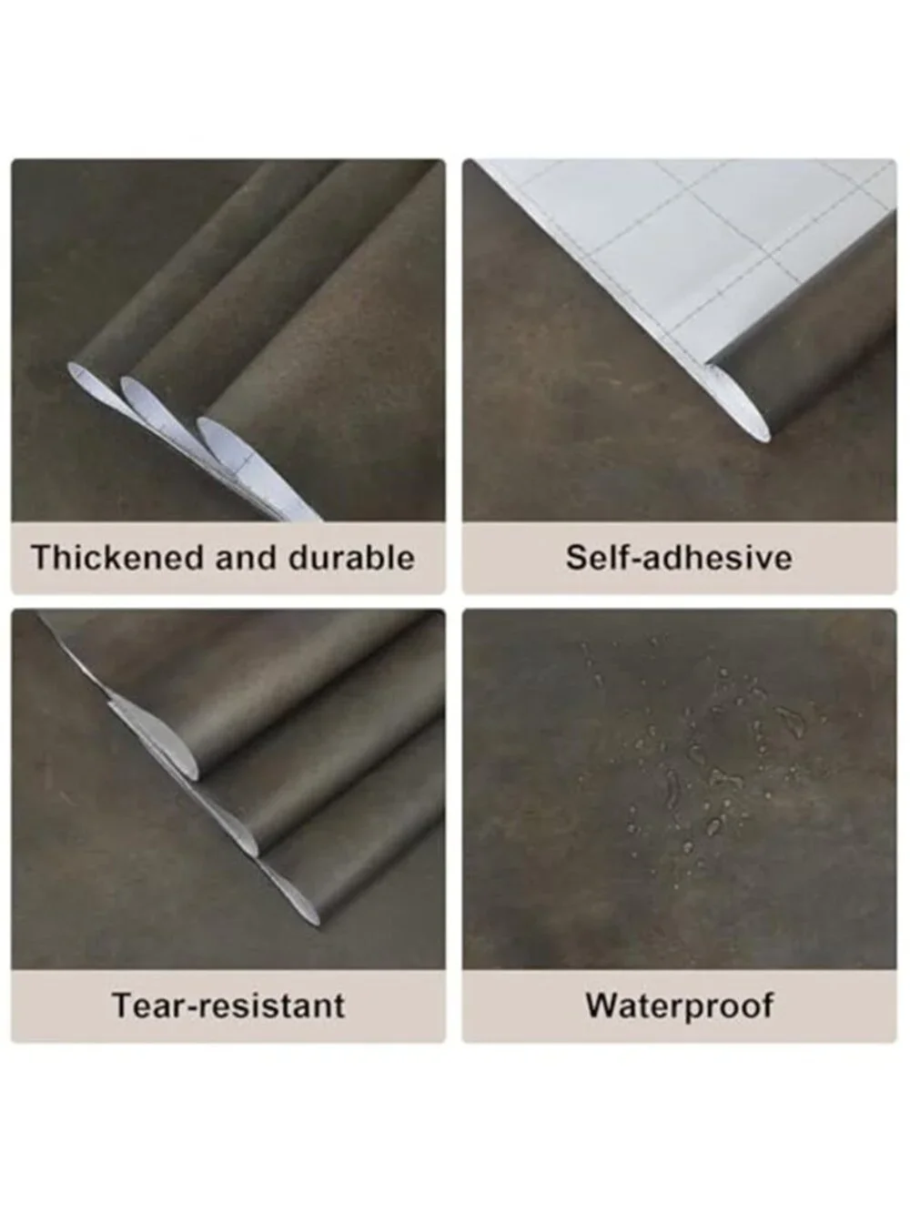 Peel Stick Concrete Wallpaper Removable Waterproof Vinyl Wall Contact Paper
